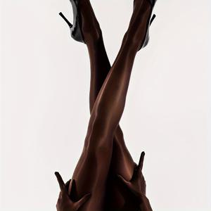 TEMU 플러스 사이즈 딥 라이트 베이지 고밀도 시스루 팬티스타킹 - 매끈한 오일 텍스처, 무봉제 편안함 & 내구성 있는 전문가용 및 정장용, 다재다능한 레그웨어, 세련된 스타일, 실키 스무스 질감