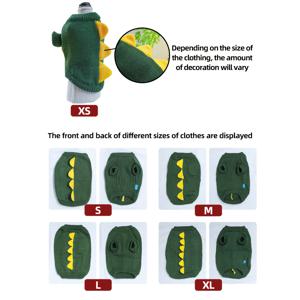 TEMU 소형 개용 공룡 스웨터, 초록색 니트 애완 동물 티셔츠, 따뜻하고 편안한 개 의류, 통기성 나일론, 푸들, 비숑, 포메라니안 및 푸들용 쉽게 입을 수 있는 맞춤형 옷