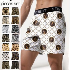 TEMU 남성용 청소년 알로하 반바지 4pcs, 캐주얼 웨어,스타일리시한 반바지,기하학적 패턴,통기성 소재,신축성 있는 원단,캐주얼 반바지,다용도 반바지,여름 옷장