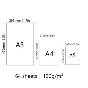 TEMU 하드커버 스케치북(하드바운드 커버)스케치 패드/스케치북A5/A4/A3 퍼펙트 바운드 스케치북아트 스케치북 및 두들 패드(120gsm)|A4용지
