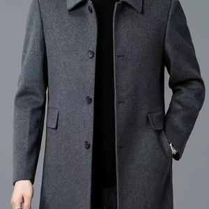 TEMU 남성용 헤비웨이트 트렌치 코트 - 더블 브레스트 버튼 프론트 클로저, 구조적인 라펠 칼라, 포멀 및 일상복용 논스트레치 원단 - 봄/가을 겉옷, 두꺼운 봄 겉옷, 클래식 디자인, 내구성 있는 구조, 오피스 웨어, 가을 트렌치 코트 남성, 남성 트렌치 코트, 롱코트 남성, 남성 자켓, 남자 롱코트, 남성 코트