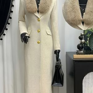 TEMU 여성용 우아한 겨울 코트 - 긴 포멀 & 데일리 아우터, 싱글 버튼 클로저, 부드러운 안감, /중성 톤 - 사무실, 파티, 캐주얼 의상용 두꺼운 따뜻한 코트 - 간편한 관리 여성 의류