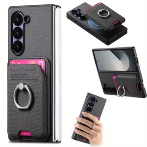 TEMU 삼성 Z Fold 7/6 호환 마그네틱 카드 홀더 링 케이스, 폴드 5 & Z Fold 4/3 보호 커버