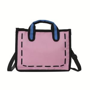 TEMU 여성용 일본 애니메이션 크로스바디 백 - 핑크 & 액센트가 있는 귀여운 만화 캐릭터 디자인, 지퍼 잠금 장치가 있는 튼튼한 핸드백, 여성용 컴팩트한 데일리 지갑, 캐주얼 외출, 장난기 넘치는 디자인, 견고한 구조, 패션 애호가, 여성가방, 여성 가방