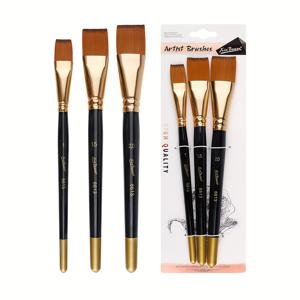 TEMU 3개 나일론 수채화 아크릴 플랫 브러쉬 전문 플랫 아크릴 페인트 브러쉬, 수채화, 아크릴, 구아슈, 유화용 다기능 페인트 브러쉬 세트(화이트/블랙/레드)