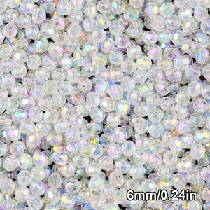 TEMU 6/8/10mm 200/400/800개 화이트 투명 면 처리된 오벌 아크릴 AB 컬러 루스 비즈, DIY 핸드메이드 팔찌 목걸이 귀걸이 헤어 액세서리 신발 장식 의류 소품 장식용 비즈