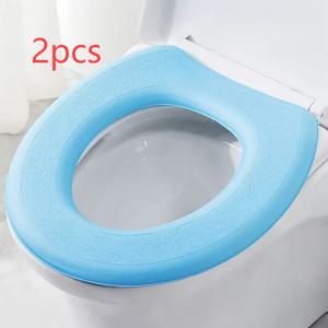 TEMU 2개 워터프루프 합성 고무 변기 시트 쿠션, 재사용 가능, 세척 가능한 접착 패드, 미끄럼 방지 표면, 표준 변기에 적합, 성인 및 청소년 14세 이상을 위한 편안함 제공