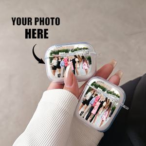 TEMU 1개 맞춤형 사진 전체 인쇄 투명 이어폰 케이스, 1 2 3 4 Pro/Pro2용 보호 쉘에 적합, 맞춤형 사진, TPU 투명 방탄 이어폰 보호 커버, 무선 이어폰 보호 케이스와 보관 가방 포함