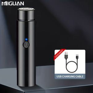 TEMU MIGUAN 컴팩트 충전식 미니 전기 면도기 남성용 - USB 충전, 눈썹, 상하 입술, 얼굴, 턱, 목, 쉽게 청소, 휴대용 및 일상 사용 및 여행에 이상적, 베이지 스테인레스 스틸, 코드리스 디자인, 여행에 편리