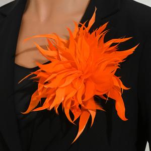 TEMU 1개 레트로 멀티컬러 인조 깃털 브로치 - 웨딩, 파티, 어머니날 선물용 화려한 덕빌 클립핀 | 고급스러운 여성 패션 액세서리