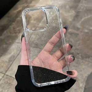 TEMU 화려한 글리터 블링 폰 케이스 - 초투명, 충격 방지, 스크래치 방지 보호 커버, 아이폰16/15/14/13/12/11 프로 맥스 플러스 미니/7/8/플러스/X/XS/XS MAX/XR용 - , 남자친구, 가족, 친구를 위한 완벽한 생일, 기념일 선물