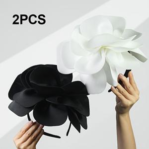TEMU 2pcs 우아한 여성용 헤드피스 - 패션 웨딩 및 파티 헤어 액세서리, 폴리에스터, 코스프레, 웨딩, 티 파티, 경마, 생일 선물, 카니발, 브라이드 /시크한 여성 스타일/미묘한 꽃 세부 사항에 적합