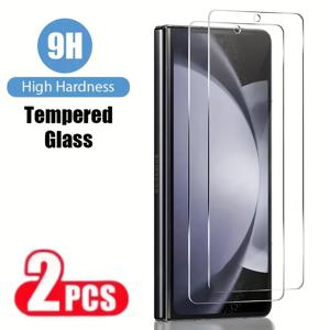 TEMU 갤럭시 Z 폴드 4/5/6/7용 고화질 강화 유리 스크린 보호 필름 2개 세트 - 9H 경도, 방수 및 반사 방지, 전체 커버리지, 쉬운 설치, 스마트폰 보호, 모던 폰 액세서리 | 내구성 있는 휴대폰 보호 필름