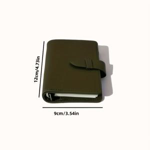 TEMU 올리브 그린 M5 인조 가죽 포켓 노트북 - 골든 스파이럴 바인딩, 펜 루프 & 탄성 클로저 포함, 40장 빈 페이지, 두꺼운 PU 가죽 커버, 컴팩트 사이즈 4.72x3.15인치, A5 디자인 일기장/플래너/오거나이저/여행/학교용|북커버