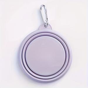 TEMU 대용량 접이식 펫 여행 그릇 + 후크, 고양이 및 강아지 야외 이동형 사료/물통 - 완벽한 여름 선물, 소형 휴대용 개 급수기, 무독성 재질, 캠핑 애호가를 위한