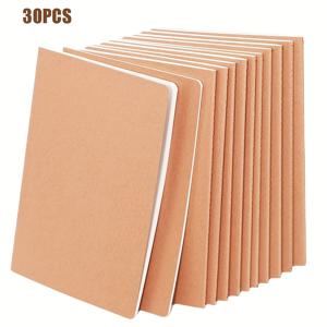 TEMU 30개 A5 크래프트 종이 노트북, 8.3x5.5인치 빈 페이지 다이어리, 대량 노트북, 스케치북, 여행 다이어리 세트, 실용적인 선물, 업무, 아트 캠프, 여행자, 사무용품, 학교 용품에 적합|캠핑용품|다이어리|일기장