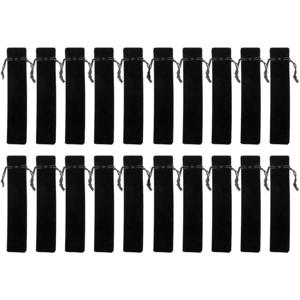 TEMU 25개 팩 파란색 끈 펜슬 파우치, 단일 펜 슬리브 선물 가방, 사무용품 보석 보관, 펜 및 액세서리용 소형 케이스 홀더