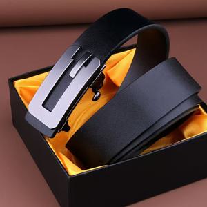 TEMU 남성용 정품 가죽 벨트 - 자동 버클, 무니 내부 버클, 슬림한 블랙 소가죽 비즈니스 & 캐주얼 벨트, 내구성 강한 다목적 바지 액세서리, 크리스마스/아버지의 날 선물 추천, 미니멀 디자인, 매끄러운 질감, 패션 감각 있는 남성, 정장 및 프로페셔널 웨어, 크리스마스 최고의 선택