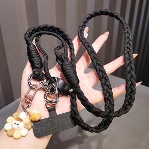 TEMU 귀여운 펜던트가 달린 조절 가능한 브레이디드 폰 스트랩, 긴 크로스바디 휴대폰 끈