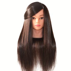 TEMU 조절 가능한 클램프 스탠드가 있는 전문가용 85% 인간 모발 매니큐어 헤드 - 미용사 훈련, 펌 및 메이크업 연습을 위한 긴 브라운 머리 - 남녀 공용 성인 사용, 미용사 교육 도구 | 땋은 헤어스타일 예시 | 견고한 베이스 구조, 헤어 액세서리