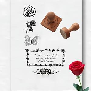 TEMU 맞춤형 비즈니스 스탬프 - 커스텀 로고 & 주소, 스탬프 패드 호환 목재 스탬프 (잉크 패드 미포함), 브랜딩, 봉투, 포장용 스탬프 인상 - 기업 브랜딩, 소규모 비즈니스, 대량 주문 (목재 고무)