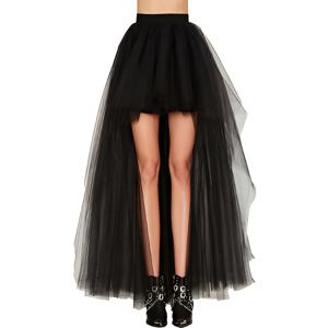 TEMU 유럽 스타일 인어 툴 튜튜 스커트 - 다양한 컬러 옵션 (화이트/그린/블루/핑크/레드/네이비/블랙) & 하이로우 헴, 레이어드 트레인 - 손세탁 전용 웨딩, 프롬, 파티 & 공연용 가운 액세서리