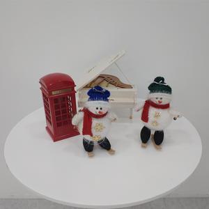 스키타는쌍둥이 눈사람 장식인형 까페 크리스마스장식