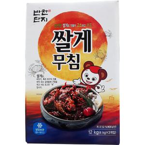 반찬단지 신선한 쌀게로 만들어 고소하고 매콤한 쌀게무침 12Kg(4Kg 3개) 양념 방게 이강산닷컴