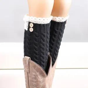레이스 레그워머 블랙 여자다리토시 여자발토시 방한레그워머