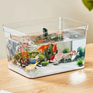 미니 플라스틱 어항 손잡이 투명 수초 수경식물 재배