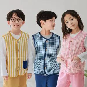 삐삐롱 아동 유아 겨울 보온 방한 실내 조끼 기모 반조끼