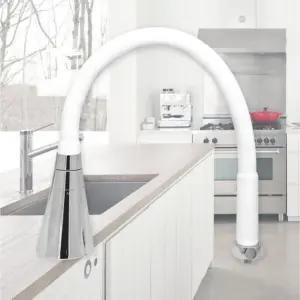 주방 싱크 화이트 교체형 싱크대 수도 꼭지 셀프 교체 개수대 트럼펫 수전