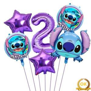릴로&스티치 테마 파티 풍선 세트 귀여운 알루미늄 호일 남아 장식용