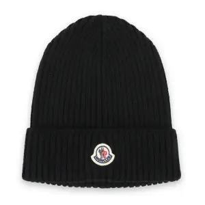 [몽클레어] 키즈 로고 패치 울 비니(블랙) 3B00012 M1131 999