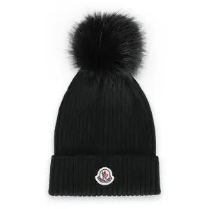 [몽클레어] 키즈 와펜 패치 폼폼 비니(블랙) 3B00011 M1131 999
