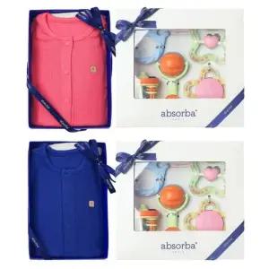 [갤러리아] (압소바출산,백일,돌,신생아내의세트)드레곤슬림내의+5종딸랑이세트(A1A-10388SET)