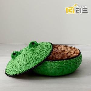 [더리드]셀린 워터히야신스 라탄바구니 수납함ㅡ개구리