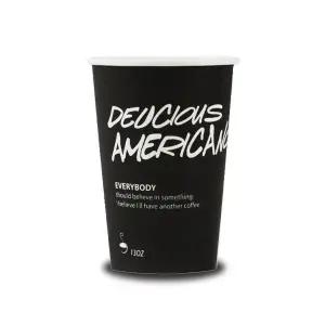 296ml(10온즈) 종이컵 딜리셔스 아메리카노 블랙 2줄 100개