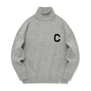 커버낫 COVERNAT C 로고 터틀넥 니트 멜란지 그레이 CO2303KT12MG 166587