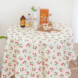 식탁보 양면 방수 캠핑 파티 테이블보 식탁매트 체리140x180/감성식탁보/양면방수식탁보/식탁테이블보