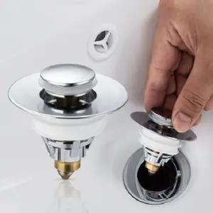 (크롬세면대트랩) 세면대트랩 세면대팝업 세면대부속품 세면대마개/세면대/트랩/하수구/냄새/차단/만능/프