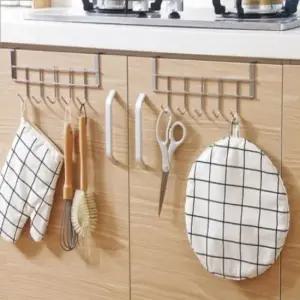 싱크대 하부장 5구 문걸이 수납 수건 다용도 후크 다용도 후크걸이 5구 도어걸이 욕실용기걸이