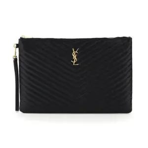 생로랑 440222 CWU01 1000 모노그램 마틀라세 금장 여성 클러치백