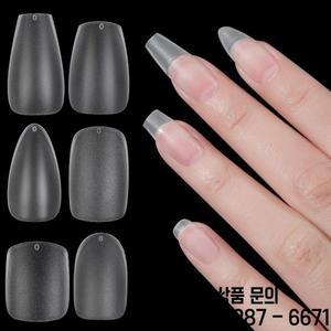 카니우 450개 소프트 젤 네일 팁 가짜 풀 커버 인조 아몬드 오벌 모양 연장 쏙 도구