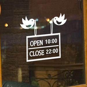 [꾸밈]cs005-새들의 오픈&클로즈/그래픽시트커/인테리어/새/오픈/클로즈/시간/영업/표지판