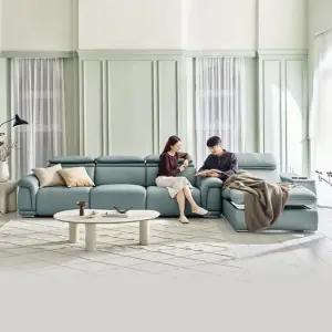 시네마 전동 리클라이너 전체 통가죽 소파 풀세트 양방향)