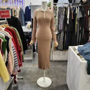 [밸리걸]카라넥 케이블 슬림핏 니트 원피스 911750