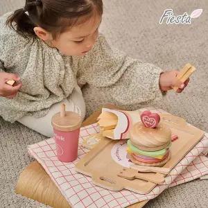 [보리보리/피에스타]피에스타 원목 소꿉놀이 햄버거 세트