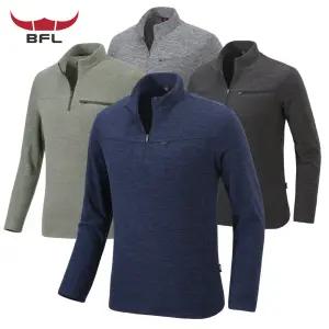 겨울 버팔로 남자 스판 등산티 등산복상의 아웃도어 집업티 남성 긴팔 티셔츠 W025