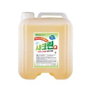 고농축 샤크린Q18L 알칼리 액체 세탁 세제 기름때 찌든때 수건 작업복 얼룩 땀 빨래 냄새 제거 드럼 통돌이 세탁기 청소
